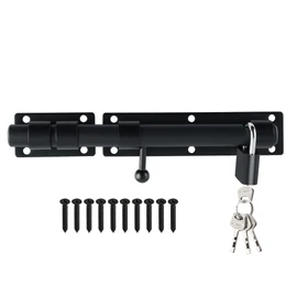 Alise 10 inch Barrel Bolt Latch, Slide Bolt Latch, Heavy Duty Solid SUS304 Stainless Steel Slide Lock for Wooden Fence,Barn Door,Interior or Outdoor Door.Matte Black