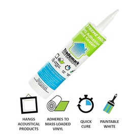 Glue Caulk for Mass Loaded Vinyl, Acoustic Foam and Fabric Panels Soundproofing - Adhesive for Acoustic Treatment - Heavy Duty Construction Glue - 6 Tubes
