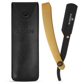Cut-Throat Razor Straight Edge – Professional Stainless Steel Barber Razor holder for Beard, Moustache & Hairline Shaping – Premium Barber Tool & Grooming Accessory