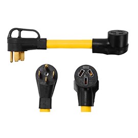 ONETAK NEMA 14-50P to 10-50R 120V/240V 50 Amp 4 Prong Male Plug to 3 Prong Female Outlet Receptacle Generator Welder Dryer Power Cord Adapter