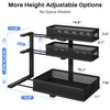 Under Sink Organizer, 2-Pack 3-Tier Thickened Metal Pull out Cabinet