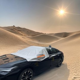 AMBARI Car Cover for Ice and Snow, Car Windshield Cover with Side Mirror Protectors, Winter Car Accessories for Cars, SUVs, Vans, Windproof and UV Protection