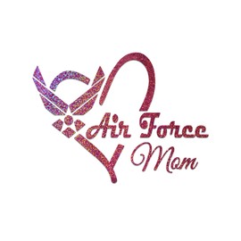 Air Force Mom Decal Vinyl Sticker Auto Car Truck Wall Laptop | Pink Holographic | 6" x 4"