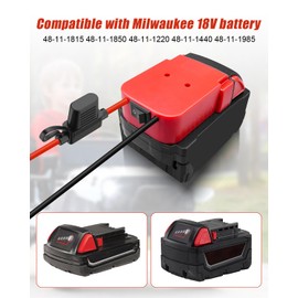 Upgrade Power Wheel Adapter Kit Compatible with Milwaukee M18 18V Battery with Voltage Regulator Fuse and Wire Terminals, Battery Conversion Kit for DIY Radio Controlled Truck, Robotics and Car Toys