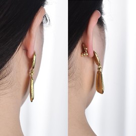 AKRUWELRY Earring Lifter Backs for Droopy Ears, 4PCS Durable T Shape Earring Support Backing for Heavy Earrings Large Locking Backers Replacements for Studs Pierced Backs for Sagging Ear,18K Gold