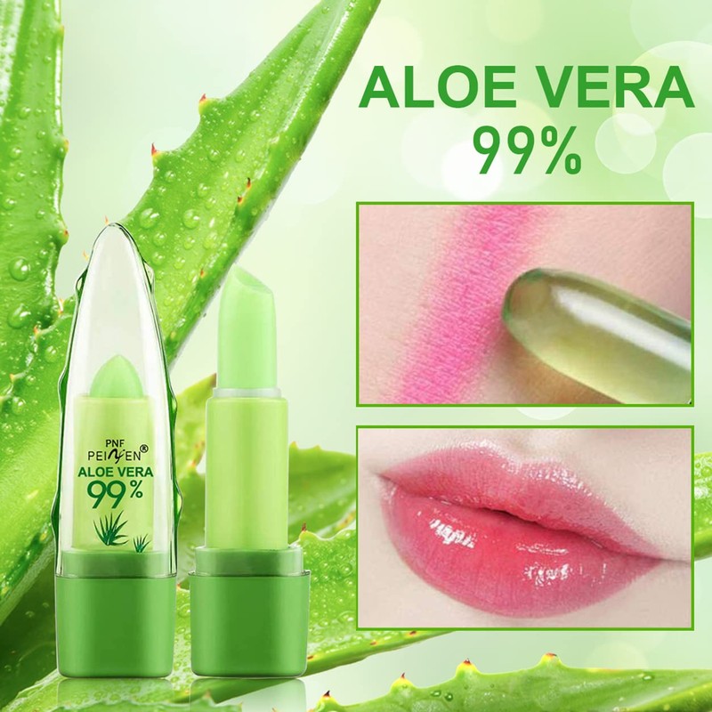 2 Pack Aloe Vera Lipstick, Long Lasting Lip Care Nutritious