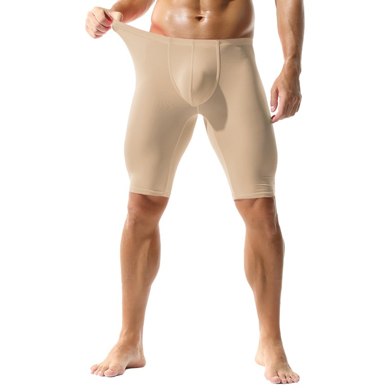 YOOBNG Men's Compression Shorts Middle Tight Pants Activewear Leggings Soft