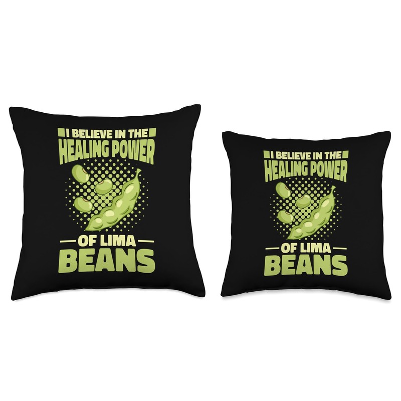 Lima Bean Funny Planting Vegetable Seeds Throw Pillow