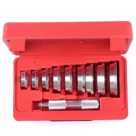 SCITOO 10Pcs Aluminum Bearing Race and Seal Bushing Driver Install Set 9 Discs Collar Axle Housing Tool Kit for Automotive Wheel Bearings
