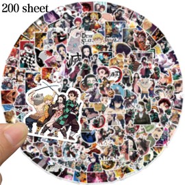Demon-Slayer Stickers, 200 Pieces Demon-Slayer Stickers, Demon-Slayer Anime Stickers, Kawaii Sticker Anime, PIIMNT Demon-Slayer Stickers for DIY Scrapbook Laptop Photo Album Skateboard School Bag