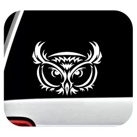Bluegrass Decals Tribal Barn Owl Head Decal Sticker for Car Truck SUV Van Window Laptop Surface