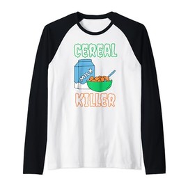 Cereal Killer serialkiller Cornflakes pun Raglan Baseball Tee
