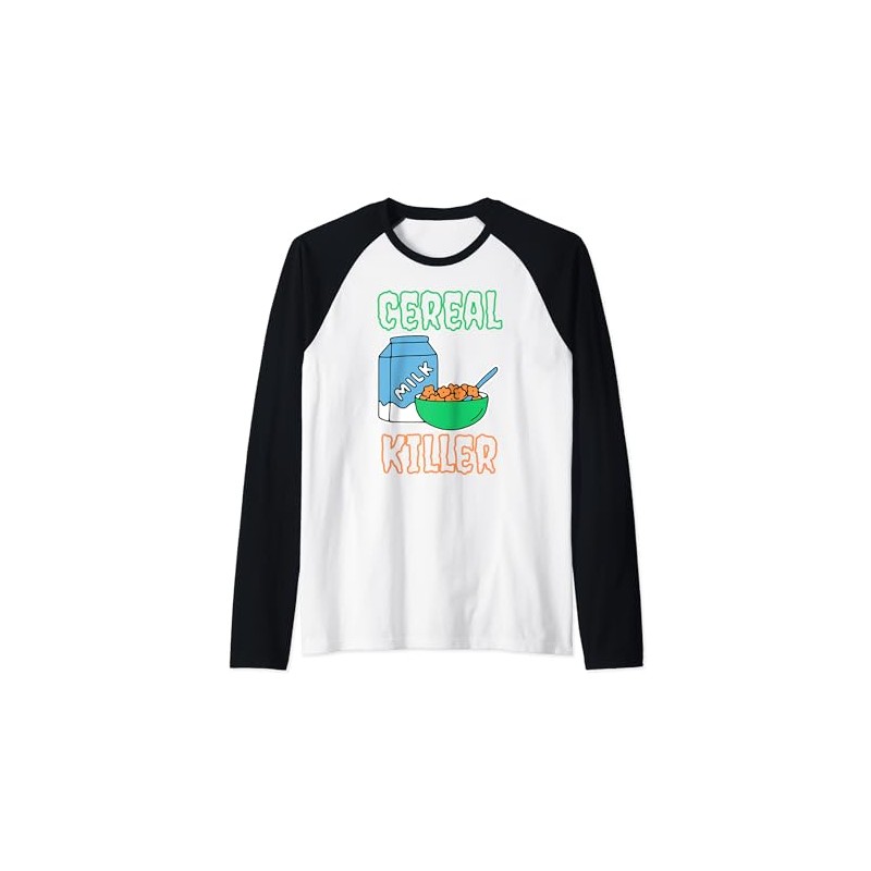 Cereal Killer serialkiller Cornflakes pun Raglan Baseball Tee