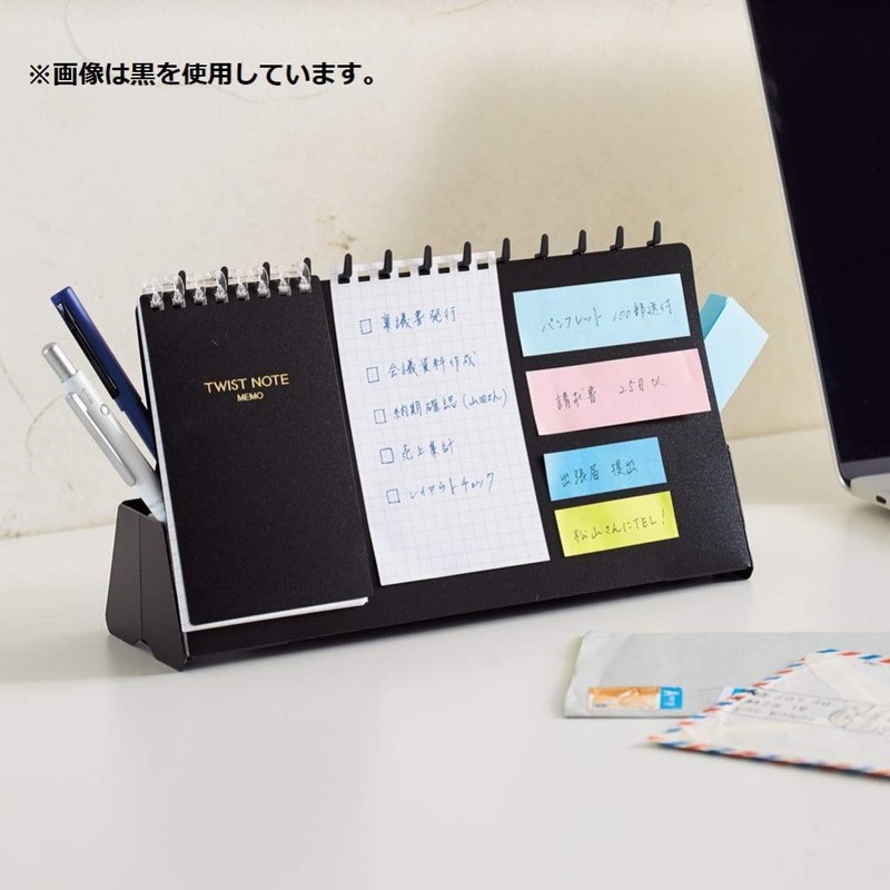 LIHIT LAB Memo Stand Twist Note Ring Note Size White