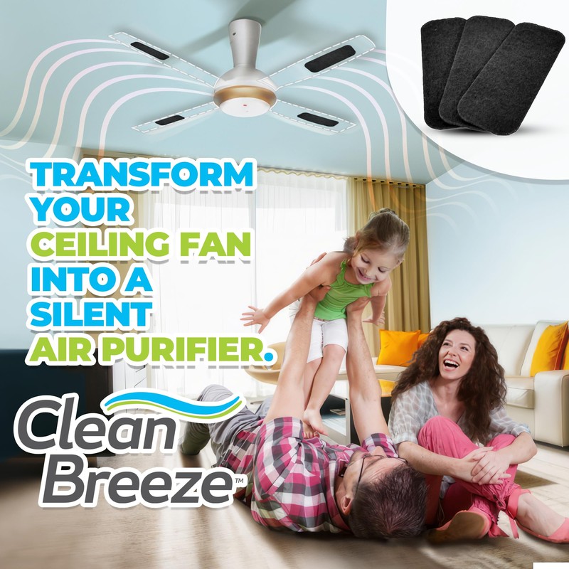CLEAN BREEZE Ceiling Fan-Mounted Air Filters – Improve Air Circulation,