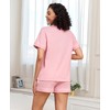 COLORFULLEAF Womens 100% Cotton Pajamas Set Short Sleeve Sleepwear Button