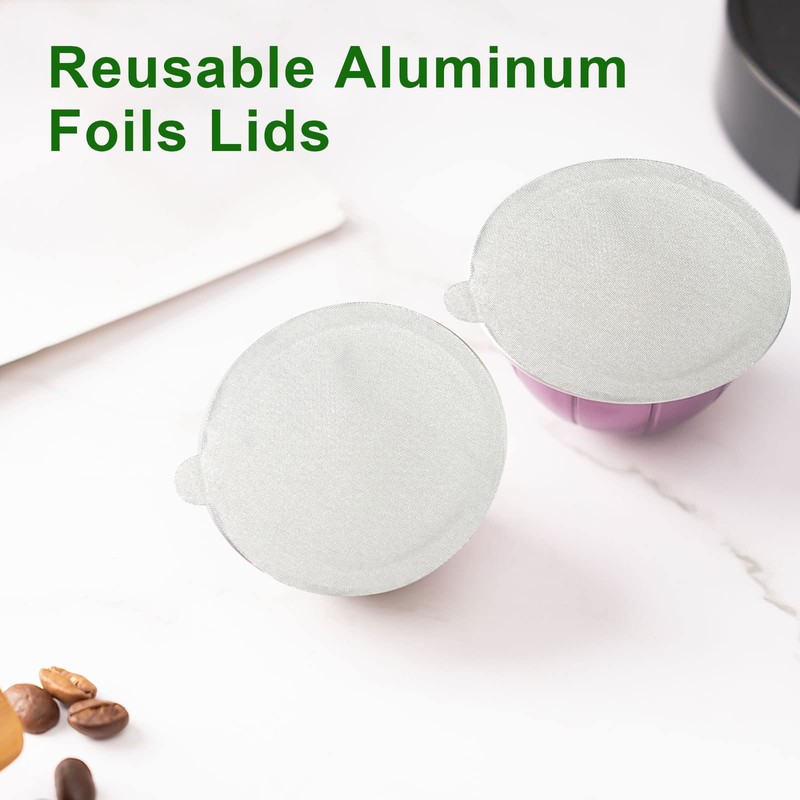 Clinuse Aluminum Foils Lids Seals for Nespresso Vertuo Pods, 100Pcs