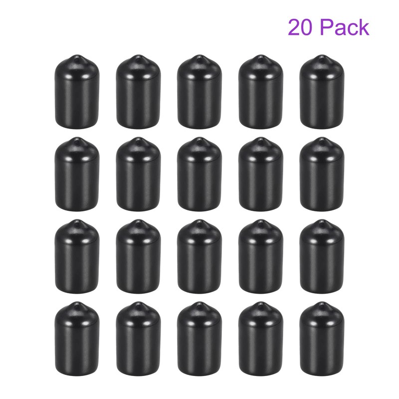 DMiotech 20 Pack 3/8" ID Black Screw Thread Protectors Rubber