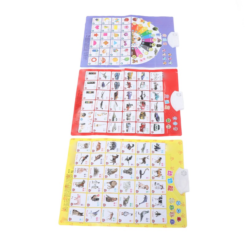 3pcs Sound Educational Posters Preschool Learning Poster Parent Child Interaction
