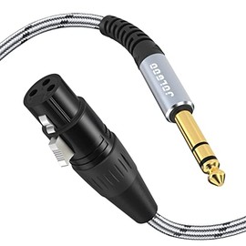 JOLGOO XLR hembra a 1/4 pulgada 0.250 in TRS cable de interconexión equilibrado, cable de conexión XLR a cuarto de pulgada, 3.3 pies, para micrófono, 