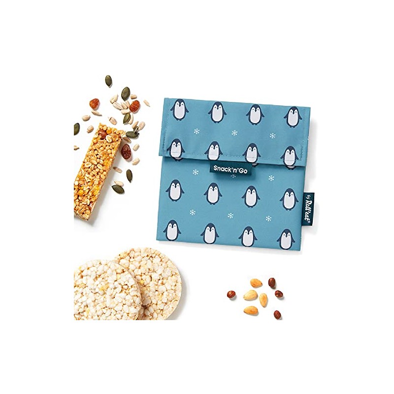 Roll'eat Snack'n'Go Animals Reusable Sandwich Holder, Eco-Friendly, BPA Free, Penguin