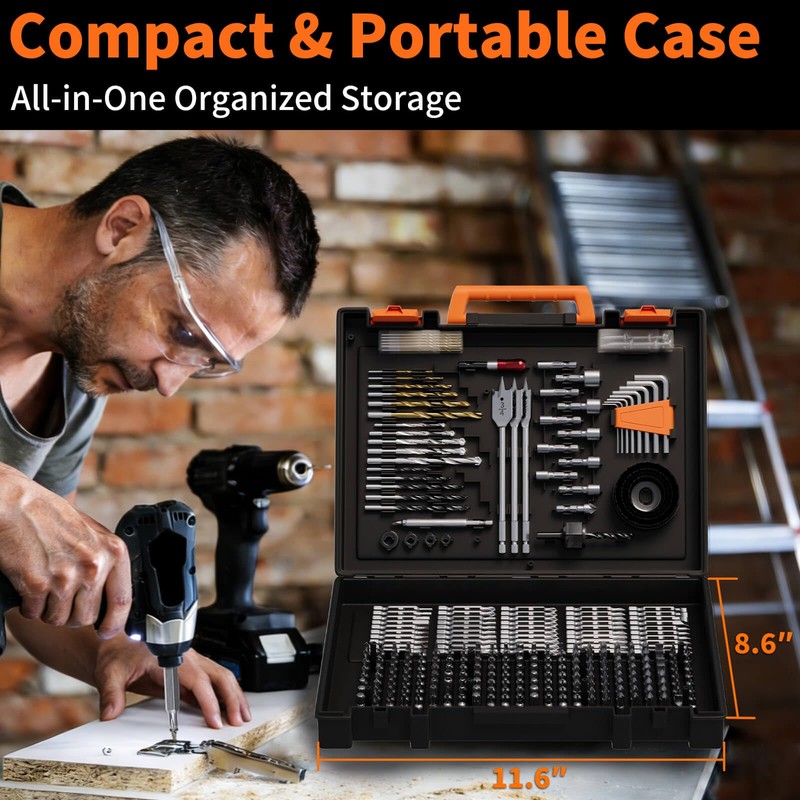 350Pcs Drill Bit Set for Home Repair & Furniture Assembly,