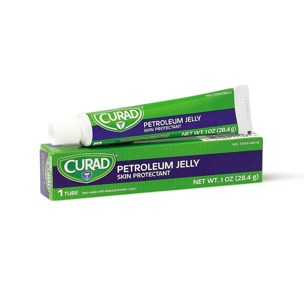Curad CURAD Petroleum Jelly Skin Protectant, Healing Ointment For Dry Cracked Skin, 1 oz Tube (12 Pack)