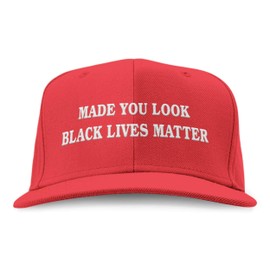 Function - Made You Look Black Lives Matter Red Hat Embroidered Adjustable BLM Mens Womens Unisex Equality Anti Racism (Snap Back)