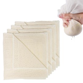 4 PCS 50 * 50 Cm Cheese Cloths for Straining,Fine Reusable Strainer, Muslin Clothes Weave Fabric Filter for Straining, Cooking, Baking,Cheese Cloths for Straining,Square Cheesecloth for Coffee,Tofu