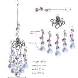 KEINIA SUNCATCHER with Crystals, Octopus Suncatchers for Window AB Chandelier Beads Crystal prisms, Sun Catcher Gifts for Any Occasion as a Present