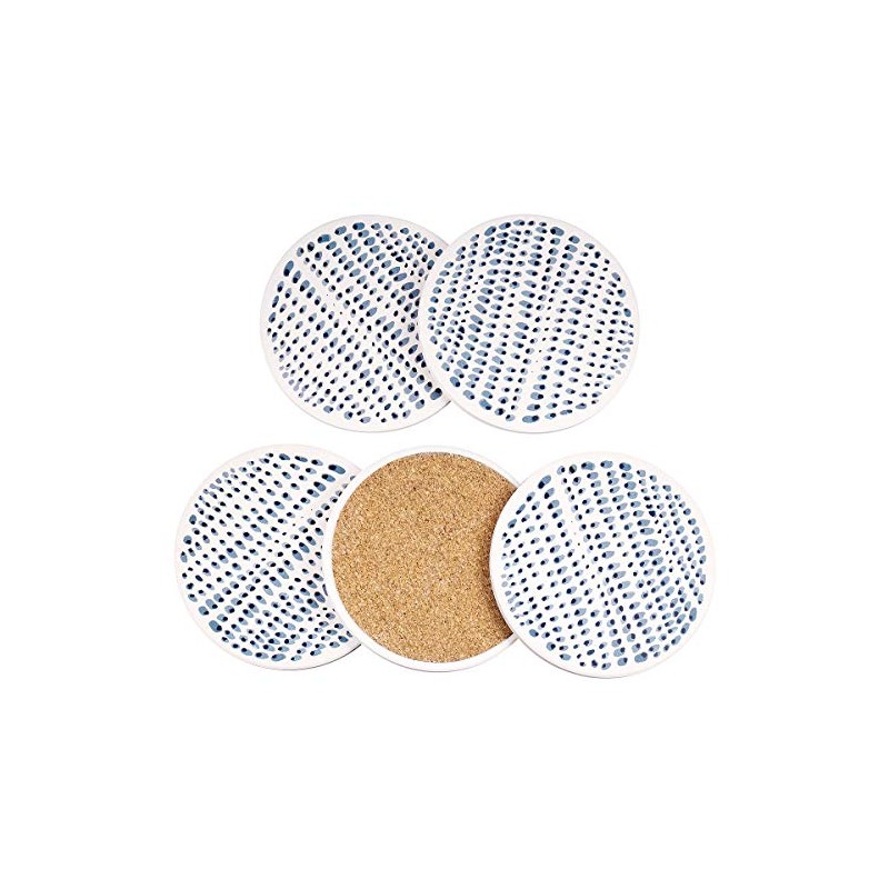 KYEYGWO Natural Diatomite Absorbent Coasters Set of 4, Round Drink