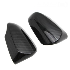 S SIZVER Carbon Fiber Print 2PCS Mirror Cover Overlay Stick-On Parts Compatible with C-HR Camry Corolla VENZA Yaris Avalon