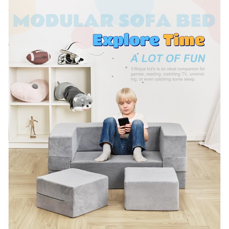 Elftopia Modular Kids Sofa,Toddler Couch Foam Armchair for Kids, Children