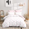 Bow Duvet Cover Queen Size Pink Striped Heart Bedding Set