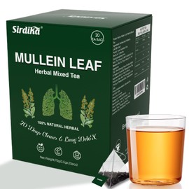 Mullein Tea Bags for Lungs - 20 Teabags (2.47oz/70g), 100% Pure Natural Premium Mullein Leaf, Mint Leaf, Mulberry Leaf for Lungs Cleanse and Respiratory Support, Herbal Teas, Caffeine Free (1 BOX)