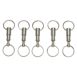 Lasenersm 2 Pcs Heavy Duty Dual Key Ring Pull Apart Snap Lock Holder Detachable Key Rings Keychains