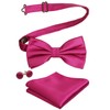 Alizeal Men's Tuxedo Bow Tie Hanky Cufflinks Set -