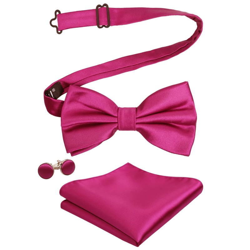 Alizeal Men's Tuxedo Bow Tie Hanky Cufflinks Set -