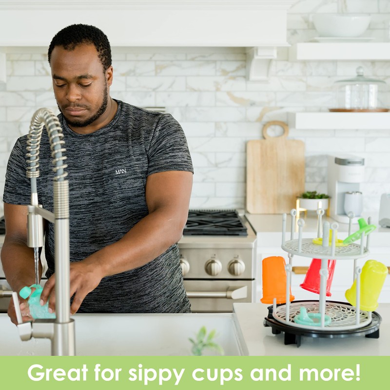 The First Years Spin Stack Bottle Drying Rack — Black