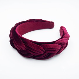 Dresyu Braided Headbands Velvet Headband for Women Soft Twisted Hair Hoop Non-Slip Wide Padded Hairband for Makeup, Washing Face, Daily Wear