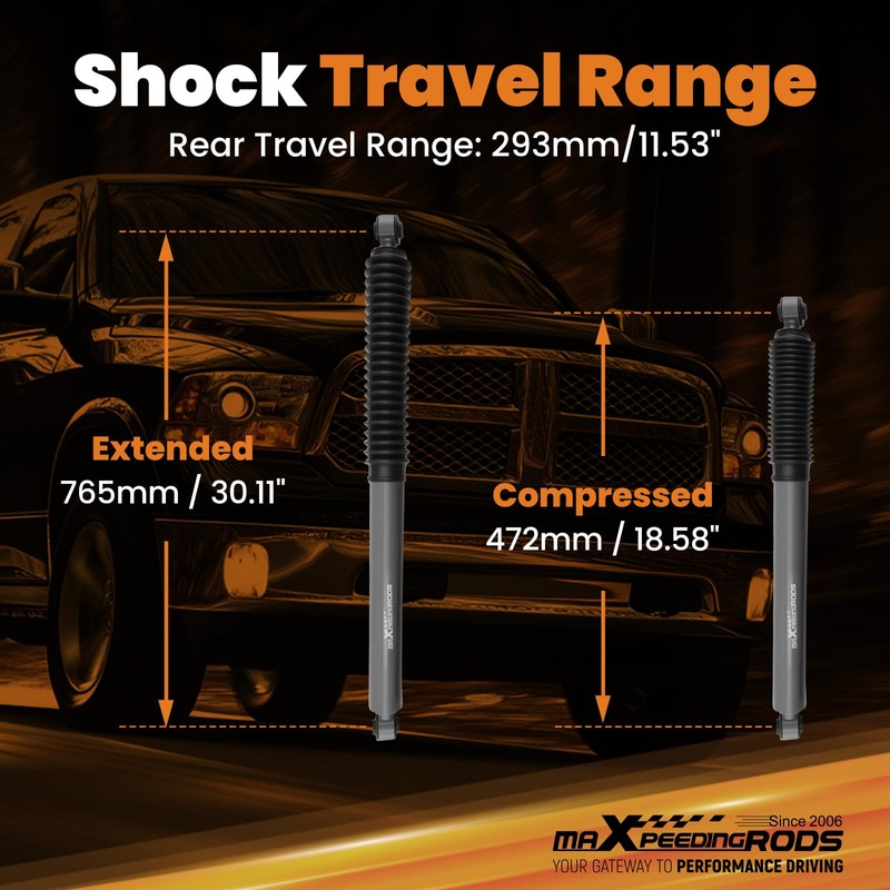 5.5-7.5" Rear Shocks for Ram 1500 4WD 2009-2024