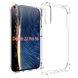 USTIYA Case for HTC Desire 22 Pro 5G Clear TPU Four Corners Protective Cover Transparent Soft