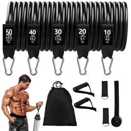 LOTOVERDE Bandas de Resistencia, 150LB Ligas de Resistencia Bandas Elasticas Fitness Bandas de Resistencia para Ejercicio para Entrenamiento de Resistencia Deportes Gym en Casa Pilate (Negro)