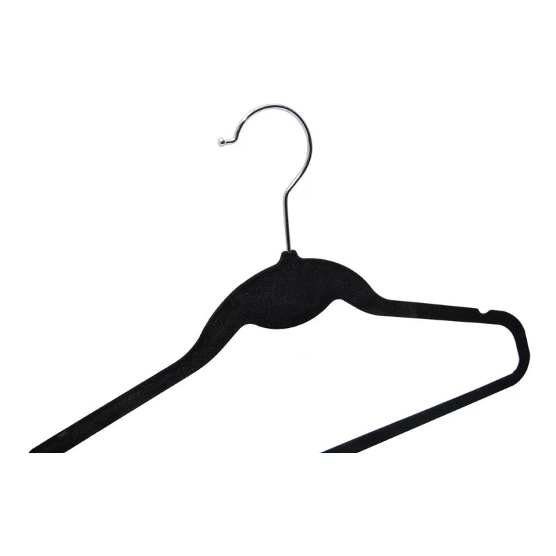 Exhivit Gancho De Ropa C/ Terciopelo Negro Paq/20 Pzs Eco