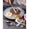 Lemeya 20-Piece Hammered Silver Gold Silverware Set,18/10 Stainless Steel Forging