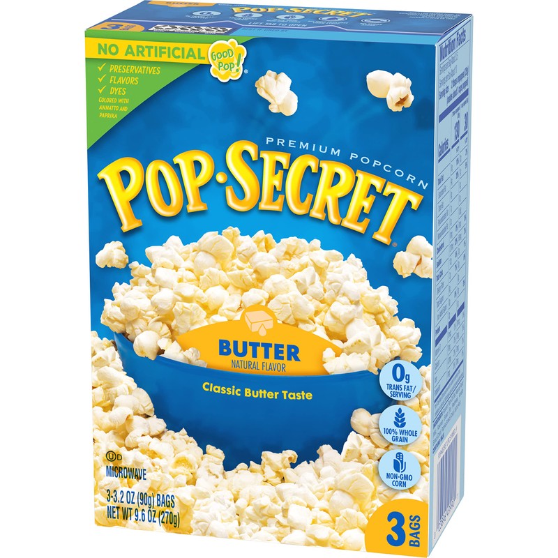 Pop Secret Microwave Popcorn, Butter, 3.2 Oz, 3 Ct