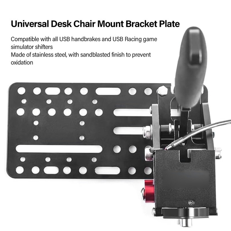 USB Handbrake Desk Mount Bracket Plate, Supports Racin Game USB
