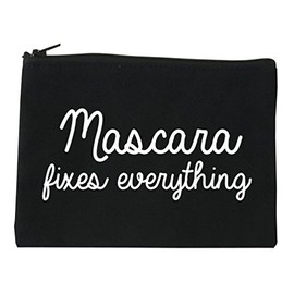 FASHIONISGREAT Mascara Fixes Everything Cosmetic Makeup Bag Black Large