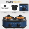 Sunvivi Double Slow Cooker,2 Removable Pots Small Mini Crock Buffet