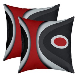 Modern Abstract Cushion Covers 40 x 40 cm Set of 2 Cushion Covers Red Stripes Grey Black White Cushion Cover for Living Room Bedroom Acrylic Bold Grey Sofa Cushion Couch Cushion for Sofa Couch